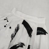 AMERI MEDI INK FLARE SKIRT 02010930350 ロングスカート ホワイト ブラック レディース アメリ【中古】6-0305M∞