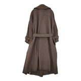 AMERI BIG COLLAR LONG COAT 01920750170 ベルト付き リネンコットン コート ブラウン レディース アメリ【中古】6-0122T∞