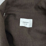 AMERI BIG COLLAR LONG COAT 01920750170 ベルト付き リネンコットン コート ブラウン レディース アメリ【中古】6-0122T∞