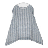 nest Robe 01201-1055 リネンガーゼマドラスチェック ノースリーブブラウス チュニック ブラウス シャツ ライトブルー イエロー レディース ネストローブ【中古】6-0421S△