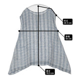 nest Robe 01201-1055 リネンガーゼマドラスチェック ノースリーブブラウス チュニック ブラウス シャツ ライトブルー イエロー レディース ネストローブ【中古】6-0421S△