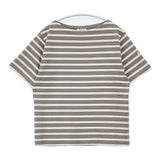 ORCIVAL ボーダー ボートネック コットン 日本製 サイズ1 半袖Ｔシャツ カットソー グレー オフホワイト レディース オーシバル/オーチバル【中古】6-0421S△