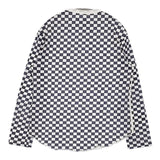 BEAMS BOY チェッカープリントロングスリーブTシャツ 定価9680円 長袖Ｔシャツ カットソー ロンＴ 24SS ホワイト ネイビー レディース ビームスボーイ【中古】5-1203M♪