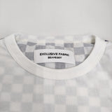 BEAMS BOY チェッカープリントロングスリーブTシャツ 定価9680円 長袖Ｔシャツ カットソー ロンＴ 24SS ホワイト ネイビー レディース ビームスボーイ【中古】5-1203M♪