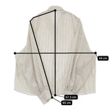 veritecoeur Wide Chest Shirt レギュラーカラーボックスシルエットシャツ 定価19800円 ストライプ オフホワイト ブラック レディース ヴェリテクール【中古】5-1203M♪