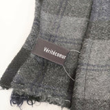 veritecoeur チェック 大判 マフラー ストール チャコールグレー ネイビー レディース ヴェリテクール【中古】5-1215T◎