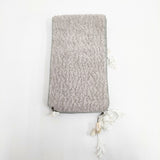 mina perhonen foot path コサージュ付きストール コットンウール マフラー ストール グレージュ レディース ミナペルホネン【中古】5-1215T◎