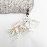 mina perhonen foot path コサージュ付きストール コットンウール マフラー ストール グレージュ レディース ミナペルホネン【中古】5-1215T◎