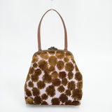 mina perhonen cuddle bag good news! カドルバッグ 定価33600円 ハンドバッグ ブラウン ピンク レディース ミナペルホネン【中古】5-1215T◎