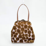 mina perhonen cuddle bag good news! カドルバッグ 定価33600円 ハンドバッグ ブラウン ピンク レディース ミナペルホネン【中古】5-1215T◎