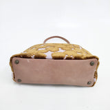 mina perhonen cuddle bag good news! カドルバッグ 定価33600円 ハンドバッグ ブラウン ピンク レディース ミナペルホネン【中古】5-1215T◎