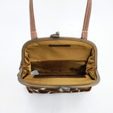 mina perhonen cuddle bag good news! カドルバッグ 定価33600円 ハンドバッグ ブラウン ピンク レディース ミナペルホネン【中古】5-1215T◎