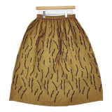 mina perhonen ribbon stick 刺繍 ギャザー サイズ40 定価71500円 aca5393 ロングスカート 24AW ブラウン レディース ミナペルホネン【中古】5-1203G♪