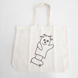 YAECA PRINT BAG PUPPET GOBLIN 加賀美健 定価5280円 トートバッグ キナリ オフホワイト レディース ヤエカ【中古】6-0225G∞