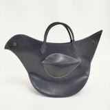 mina perhonen snow candle tori bag ra9759 トリバッグ たまご付き レザー トートバッグ ネイビー レディース ミナペルホネン【中古】5-1203G♪