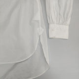 Scye 1222-31033 Washed Cotton Poplin Collarless Shirt コットン ブラウス シャツ ホワイト レディース サイ【中古】6-0129M∞