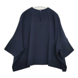 ARTS&SCIENCE 鹿の子 プルオーバー 091-L692-071 ワイド 半袖Ｔシャツ カットソー ネイビー レディース アーツ&サイエンス【中古】6-0329M♪