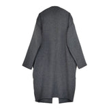 ENFOLD 3009A130-1000 リバーウールノーカラーロングコート サイズ36 コート チャコールグレー レディース エンフォルド【中古】5-1219A△