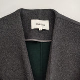 ENFOLD 3009A130-1000 リバーウールノーカラーロングコート サイズ36 コート チャコールグレー レディース エンフォルド【中古】5-1219A△