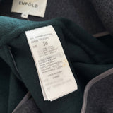 ENFOLD 3009A130-1000 リバーウールノーカラーロングコート サイズ36 コート チャコールグレー レディース エンフォルド【中古】5-1219A△