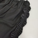 RhodolirioN Frill side Pants フリルサイドパンツ サイズ1 PS1027 定価38500円 パンツ 24AW ブラック レディース ロドリリオン【中古】5-1203T♪