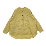 Cotton House Aya 日本製 コットン 切替 長袖シャツ イエロー レディース コットンハウスアヤ【中古】6-0420M∞