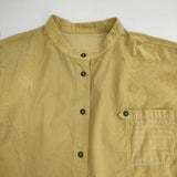 Cotton House Aya 日本製 コットン 切替 長袖シャツ イエロー レディース コットンハウスアヤ【中古】6-0420M∞