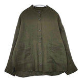 cinq symphonie シャツジャケット ハイネック 長袖シャツ カーキ レディース サンクサンフォニー【中古】6-0115T∞