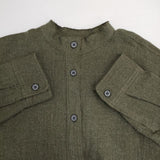 cinq symphonie シャツジャケット ハイネック 長袖シャツ カーキ レディース サンクサンフォニー【中古】6-0115T∞