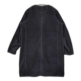 Danton カラーレスコート フリース サイズ36 定価20350円 ロングカーディガン コート ブラック レディース ダントン【中古】5-1219T♪