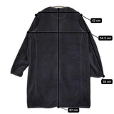 Danton カラーレスコート フリース サイズ36 定価20350円 ロングカーディガン コート ブラック レディース ダントン【中古】5-1219T♪