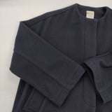 nicholson and nicholson ウール ノーカラー サイズ38 ノーカラージャケット ネイビー レディース ニコルソンアンドニコルソン【中古】5-1219T♪