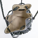 J&M Davidson CARNIVAL カーニバル フリンジ レザー ショルダーバッグ ブラック レディース ジェイアンドエムデヴィッドソン【中古】6-0312G∞