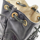 J&M Davidson CARNIVAL カーニバル フリンジ レザー ショルダーバッグ ブラック レディース ジェイアンドエムデヴィッドソン【中古】6-0312G∞