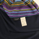 JURGEN LEHL J0141KB041 マルチストライプ コットンリネン シルク混 長袖Ｔシャツ カットソー ロンＴ ネイビー レディース ヨーガンレール【中古】6-0329M♪