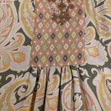 ETRO ペイズリー スパンコール シルク イタリア製 サイズ42 スクエアネック ワンピース ベージュ レディース エトロ【中古】5-1203M♪