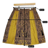 ETRO シルク フロッキープリント スカート マスタード ブラック レディース エトロ【中古】6-0129M∞