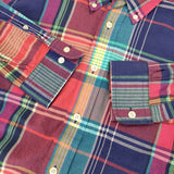 Brooks Brothers プルオーバー ボタンダウン BD サイズM 長袖シャツ ネイビー レッド メンズ ブルックスブラザーズ【中古】6-0222M♪