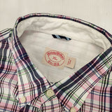 Brooks Brothers ボタンダウン BD サイズXL チェック 長袖シャツ ホワイト ピンク メンズ ブルックスブラザーズ【中古】6-0222M♪