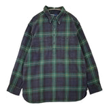 POLO RALPH LAUREN 90年代00年代 アクティ21 EMMON PULLOVER チェック プルオーバー 長袖シャツ ネイビー グリーン メンズ ポロ・ラルフローレン【中古】5-1203T♪