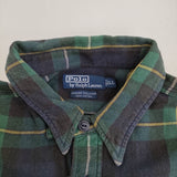 POLO RALPH LAUREN 90年代00年代 アクティ21 EMMON PULLOVER チェック プルオーバー 長袖シャツ ネイビー グリーン メンズ ポロ・ラルフローレン【中古】5-1203T♪