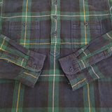 POLO RALPH LAUREN 90年代00年代 アクティ21 EMMON PULLOVER チェック プルオーバー 長袖シャツ ネイビー グリーン メンズ ポロ・ラルフローレン【中古】5-1203T♪