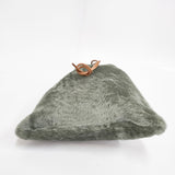 OWEN BARRY 英国製 羊革 ムートン 毛皮 牛革 巾着 トートバッグ グリーン レディース オーエンバリー【中古】5-1215T◎