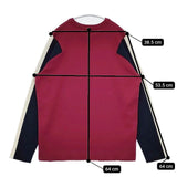 LACOSTE AF7658 フランス製 サイズ40 カラーブロック 切替 ウールコットン セーター ニット ワインレッド ネイビー レディース ラコステ【中古】6-0121T∞