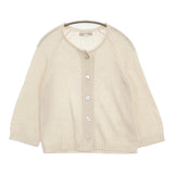 HUMAN WOMAN コットンニット 077-070414 サイズL 七分袖 カーディガン アイボリー レディース ヒューマンウーマン【中古】6-0331M◎
