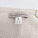 HUMAN WOMAN コットンニット 077-070414 サイズL 七分袖 カーディガン アイボリー レディース ヒューマンウーマン【中古】6-0331M◎