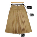 45R/45rpm クラッシュチノSKIRT 定価44000円 プリーツ ロングスカート ベージュ レディース フォーティーファイブアールピーエム【中古】6-0325M∞