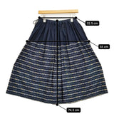 45R/45rpm 花縞バスクのギャザースカート（インディゴ） 定価50600円 ネイビー レディース フォーティーファイブアールピーエム【中古】5-1210G♪