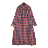 45R/45rpm インドネルのタックフリルドレス 定価47300円 インド製 ワンピース レッド ネイビー レディース フォーティーファイブアールピーエム【中古】5-1210M♪