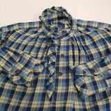 45R/45rpm インドネルのタックフリルドレス 定価47300円 インド製 ワンピース ブルー イエロー レディース フォーティーファイブアールピーエム【中古】5-1210M♪